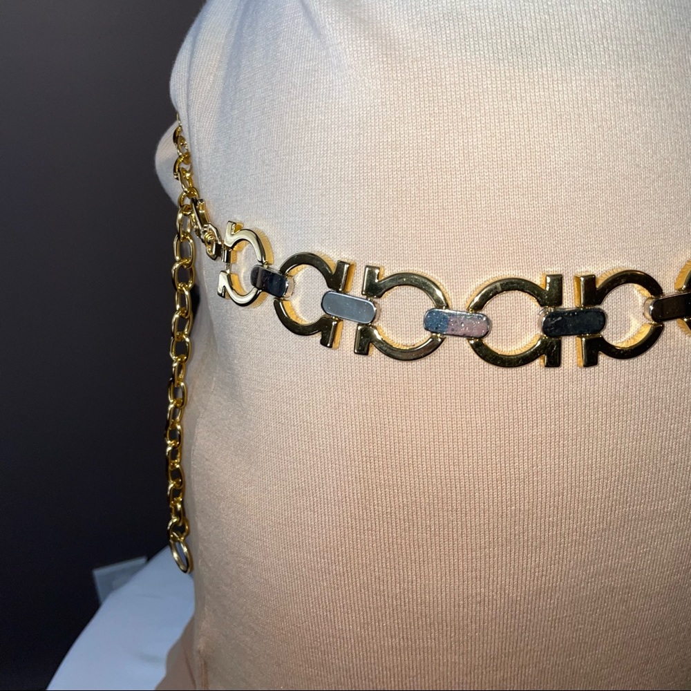 Chain Gold Toned Belt with Silver Toned Links